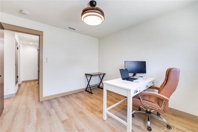 5058 Rose Ave, Riverside, CA 92505 - office with light wood-type flooring, visible vents, and baseboards