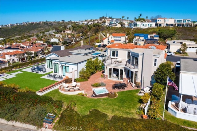 drone / aerial view with a residential view