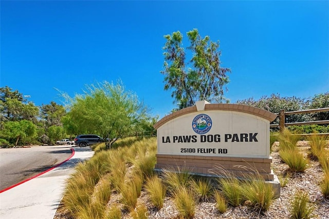 view of community sign