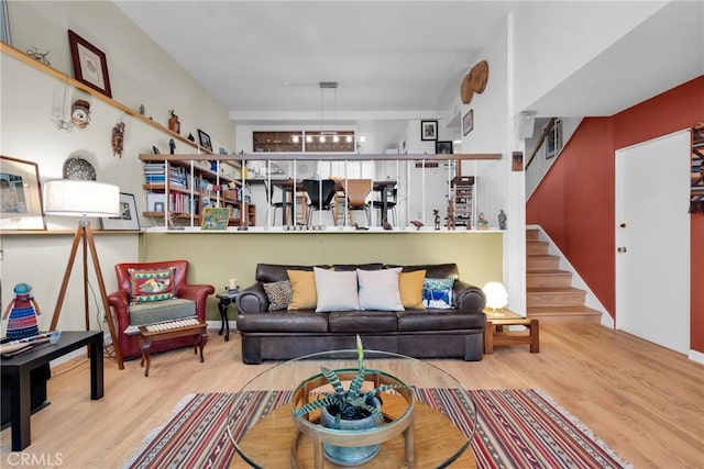 living room with wood-type flooring