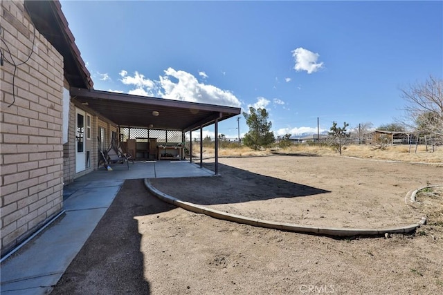 view of yard with a patio