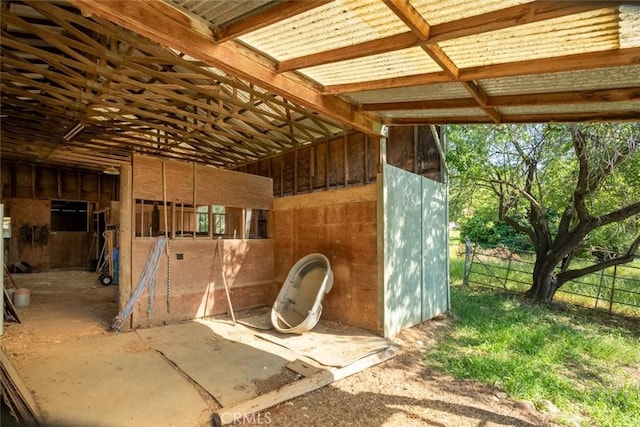 view of horse barn