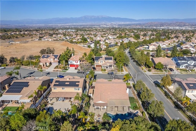 birds eye view of property featuring a residential view and a mountain view