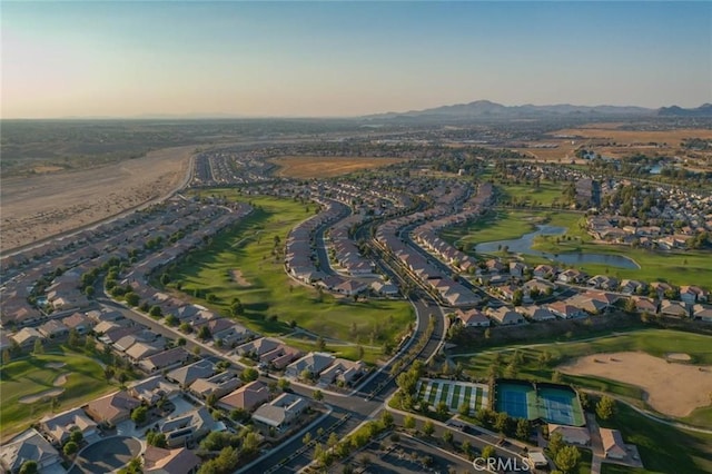 11175 Avonlea Rd, Apple Valley, CA 92308 - aerial view of property's location featuring a water and mountain view, a golf course, and nearby suburban area