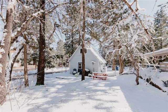 view of snowy yard