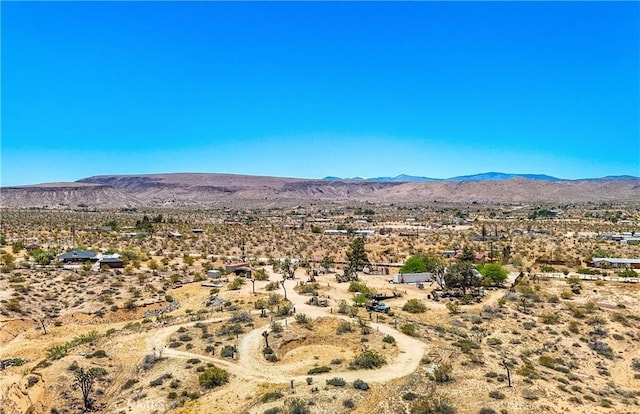 birds eye view of property featuring a mountain view