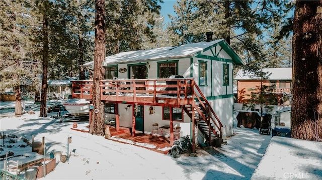 1971 Fern Ln, Big Bear City, CA 92314 - exterior space with a wooden deck