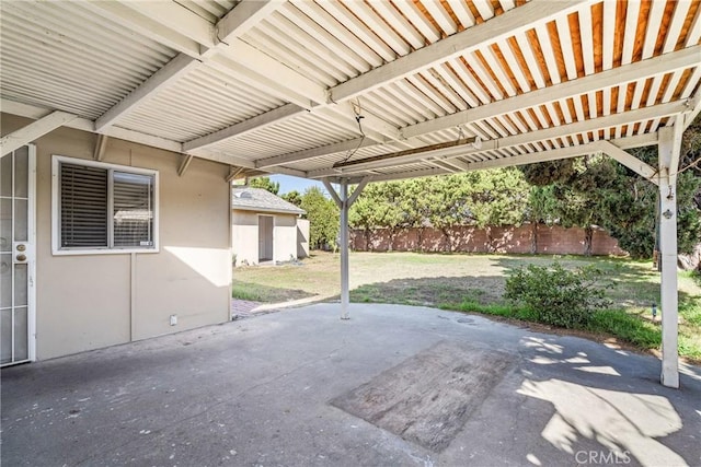 view of patio / terrace with fence