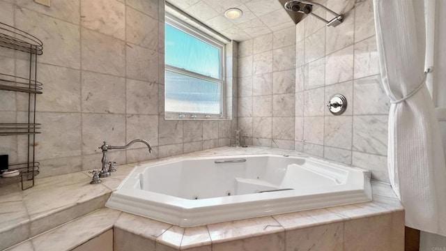 41 Baroness Ln, Laguna Niguel, CA 92677 - full bath featuring a tub with jets, tile walls, and a shower