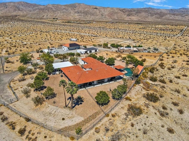 aerial view with a mountain view