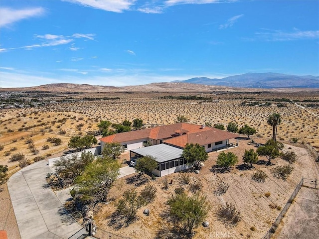 aerial view featuring a mountain view