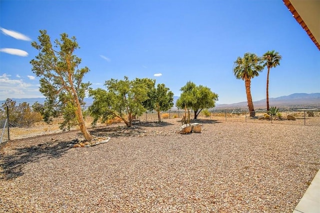 view of yard featuring a rural view and a mountain view