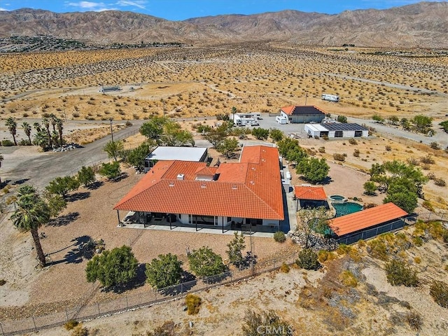 aerial view with a mountain view