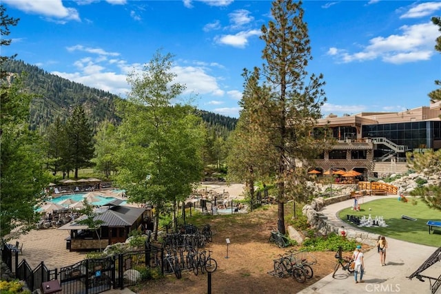 view of home's community featuring a mountain view