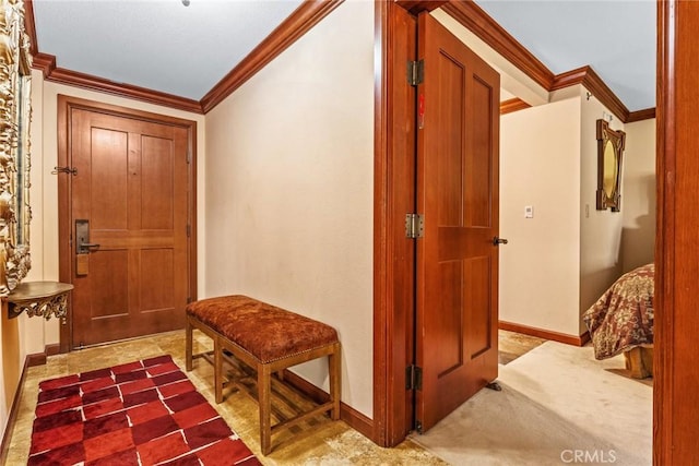 entryway with ornamental molding