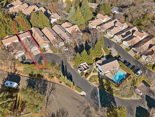 bird's eye view featuring a residential view