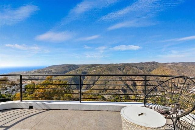 balcony with a mountain view