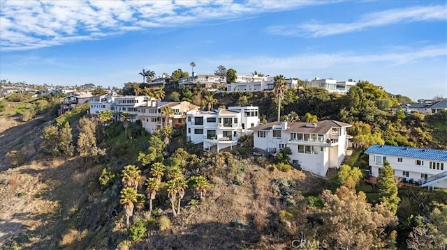 aerial view with a residential view