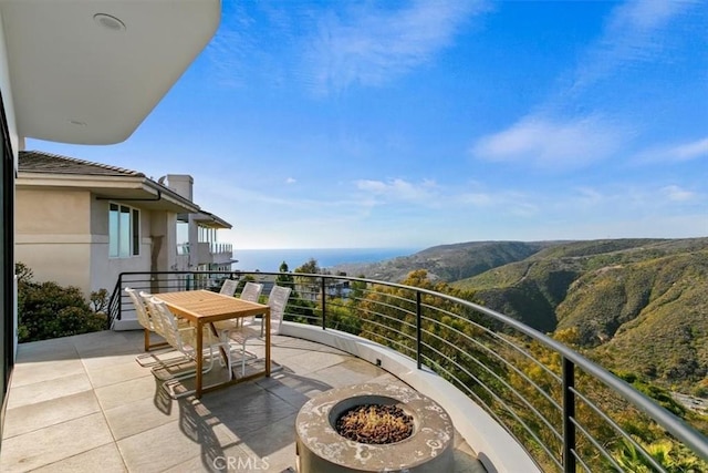 balcony with a mountain view