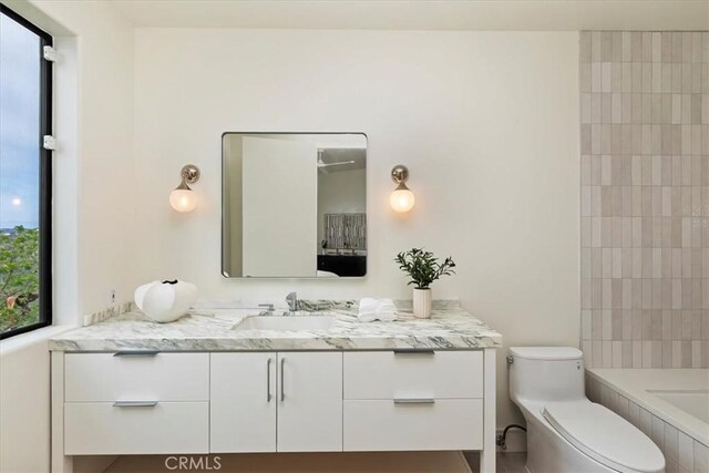 1425 Skyline Dr, Laguna Beach, CA 92651 - full bathroom with vanity and toilet