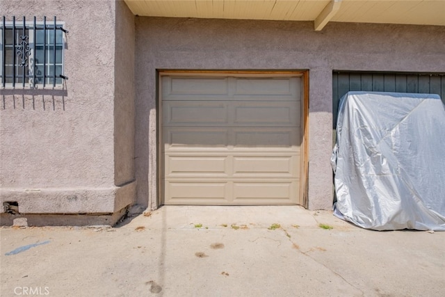 view of garage