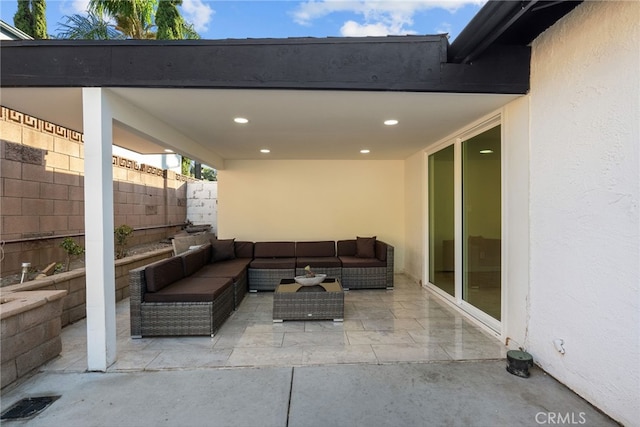 view of patio with outdoor lounge area