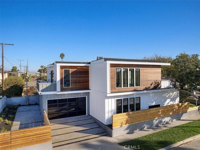 contemporary house with a garage