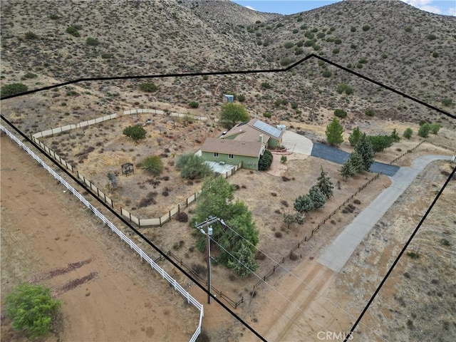 bird's eye view with a mountain view