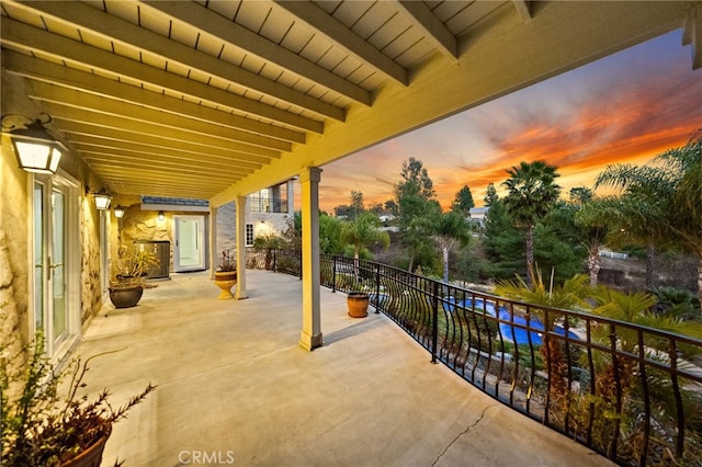 view of patio / terrace with a balcony