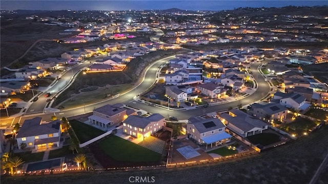 view of aerial view at twilight