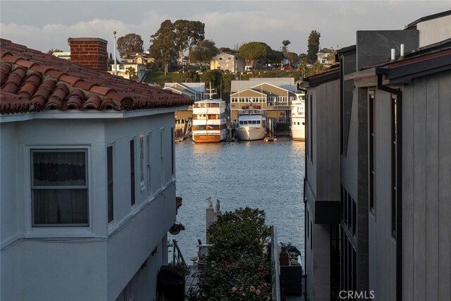 111 Via Lido Nord Unit B, Newport Beach, CA 92663 - water view with a dock and nearby suburban area