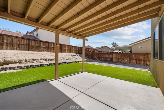 view of patio with a fenced backyard