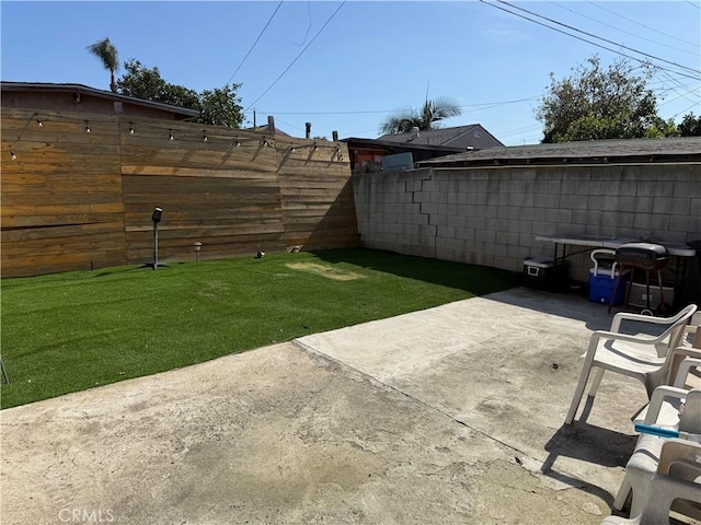 view of yard with a patio