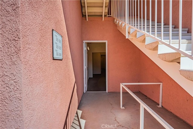 exterior space featuring stucco siding