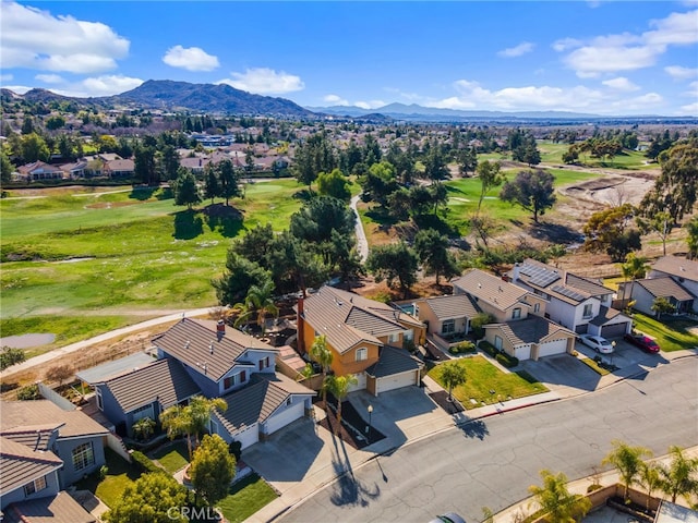 bird's eye view with a mountain view