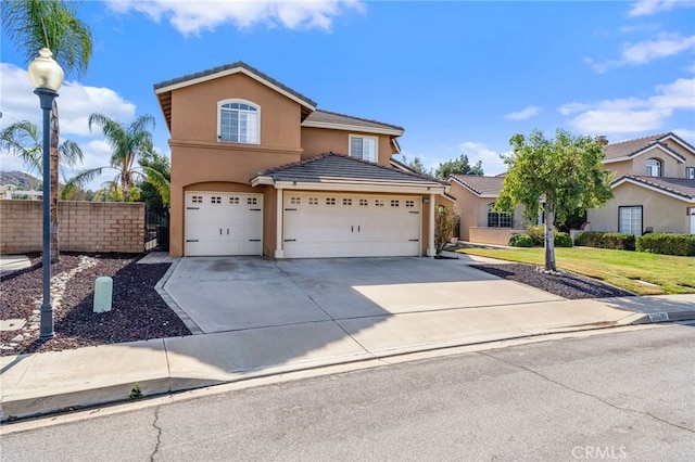 front facade with a garage