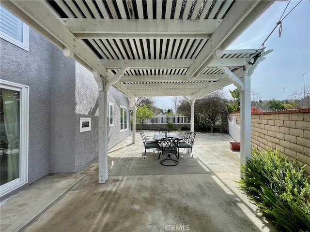 view of patio with a pergola