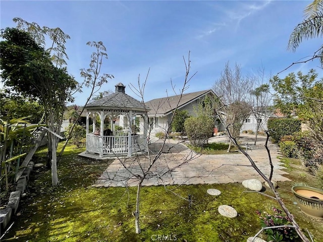 exterior space featuring a gazebo