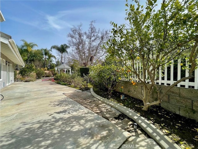 view of yard with a gazebo