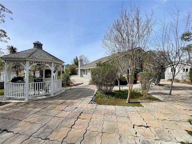 view of community with a gazebo