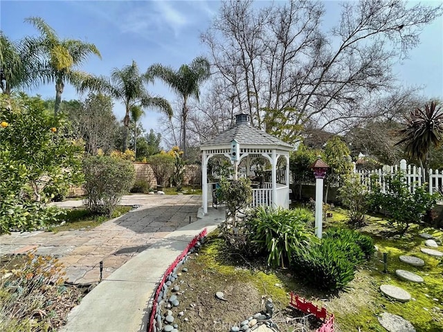 view of yard with a gazebo