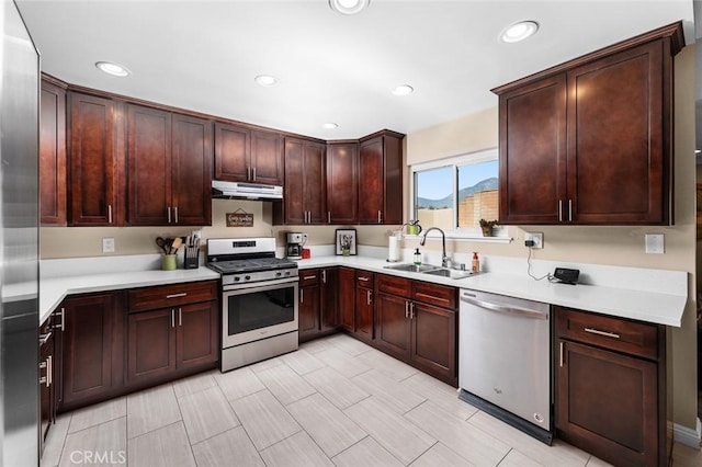 kitchen featuring sink and appliances with stainless steel finishes