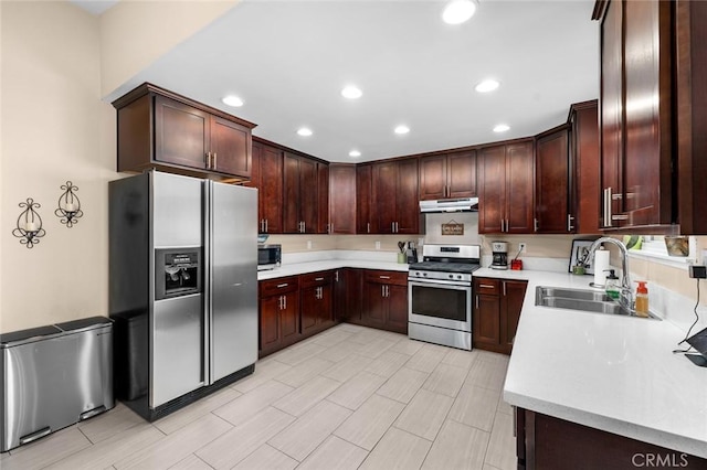 kitchen with sink and stainless steel appliances