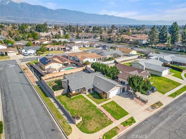 aerial view featuring a mountain view