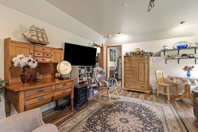 interior space with hardwood / wood-style flooring