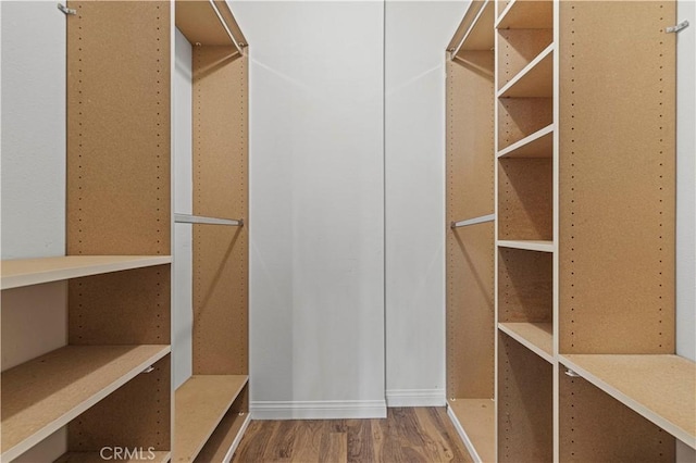 spacious closet featuring wood finished floors