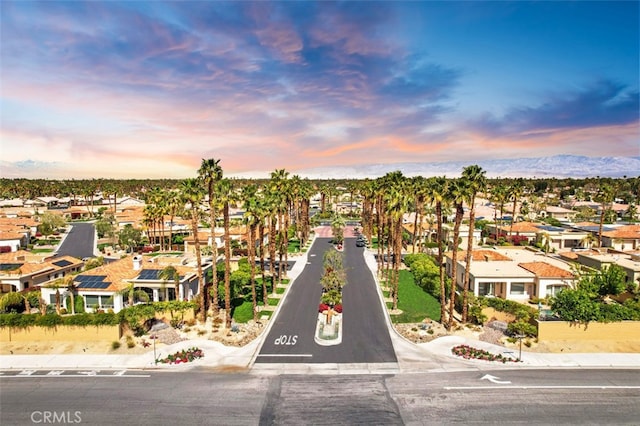 3 Mesquite Ridge Ln, Rancho Mirage, CA 92270 - aerial view at dusk featuring a residential view