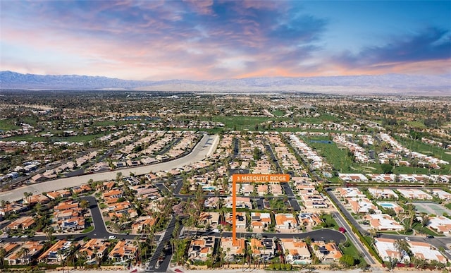 3 Mesquite Ridge Ln, Rancho Mirage, CA 92270 - drone / aerial view with a residential view and a mountain view