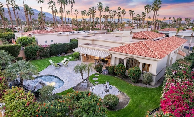 3 Mesquite Ridge Ln, Rancho Mirage, CA 92270 - aerial view at dusk