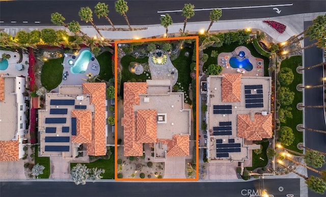3 Mesquite Ridge Ln, Rancho Mirage, CA 92270 - aerial view of property's location with property parcel outlined
